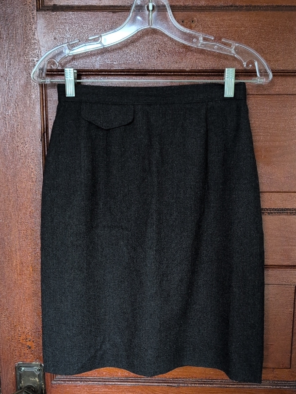 Vintage Charcoal Pencil Skirt - Women's Tailored Office Skirt